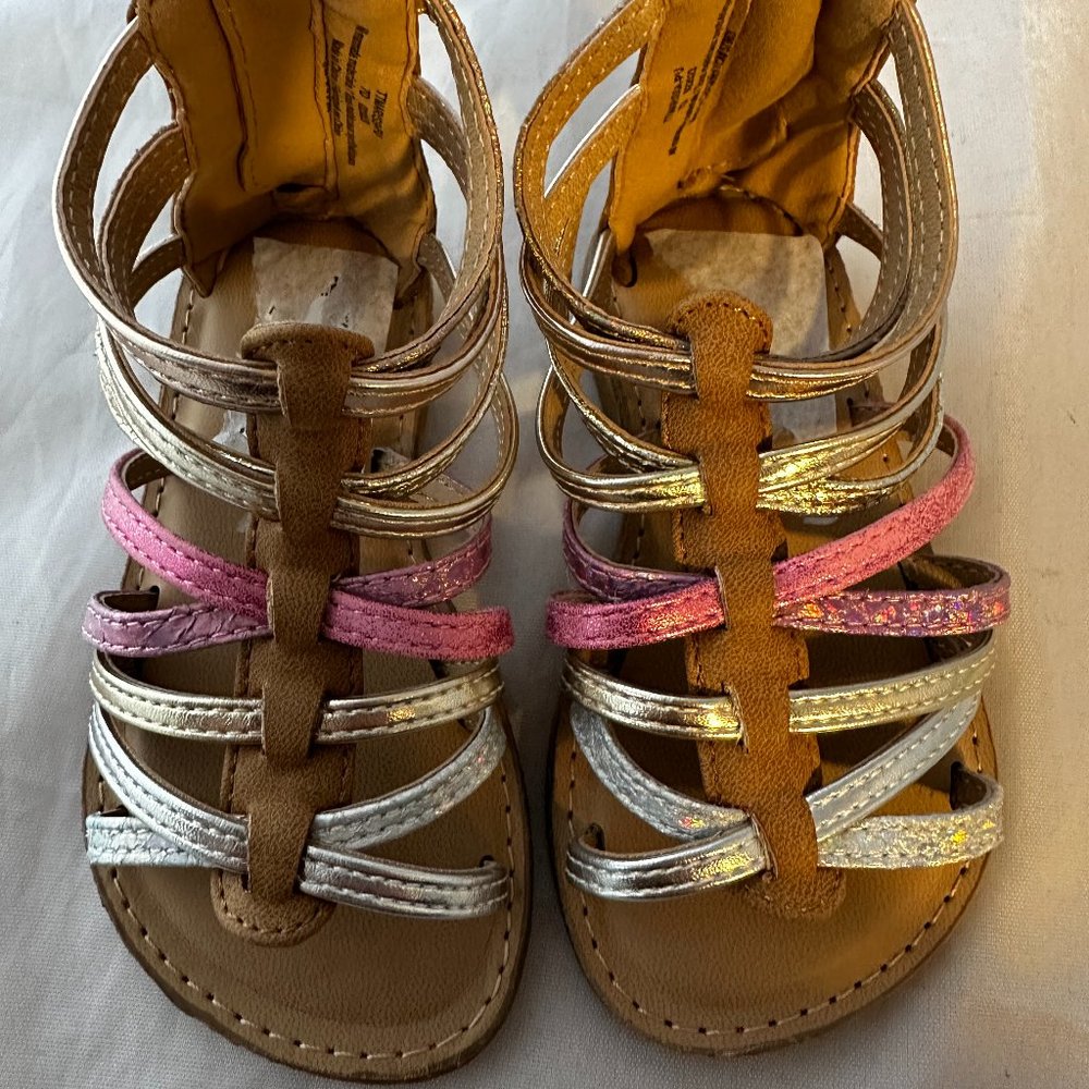 Tucker & Tate  Toddler Marissa Sandals Back Zipper, Multi Metallic Size 7 NEW